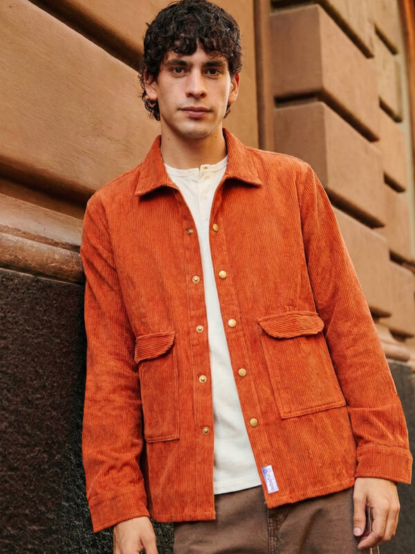 Corduroy Oversized Shacket_Rust Orange
