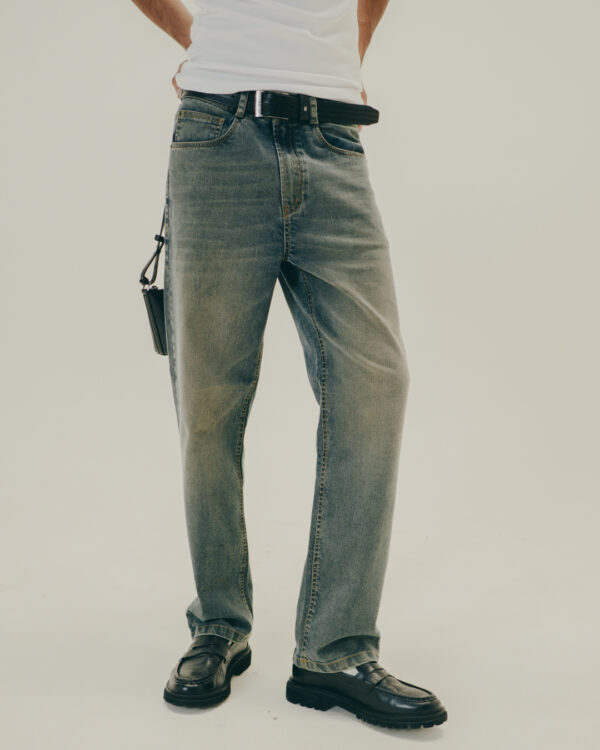 Vintage Wash Straight-Leg Jeans