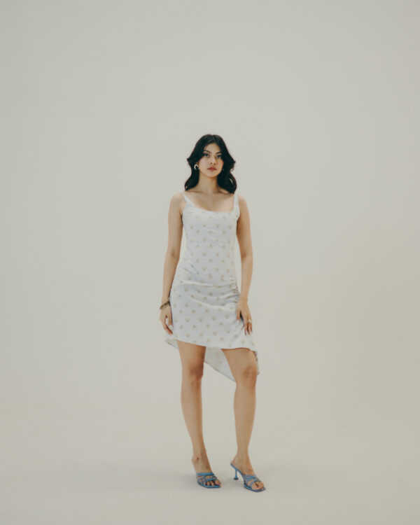 Printed Asymmetrical Slip Dress
