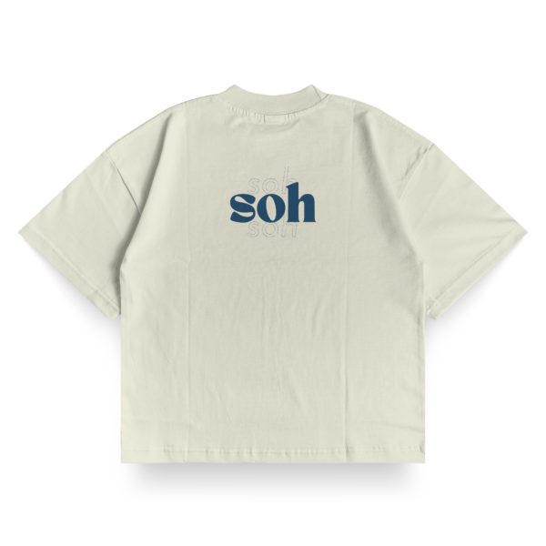 Back Embroidery + Screen Print Unisex T-Shirt - Beige