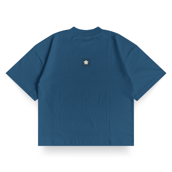 Back Embroidery Patch Box Unisex T-shirt - Blue