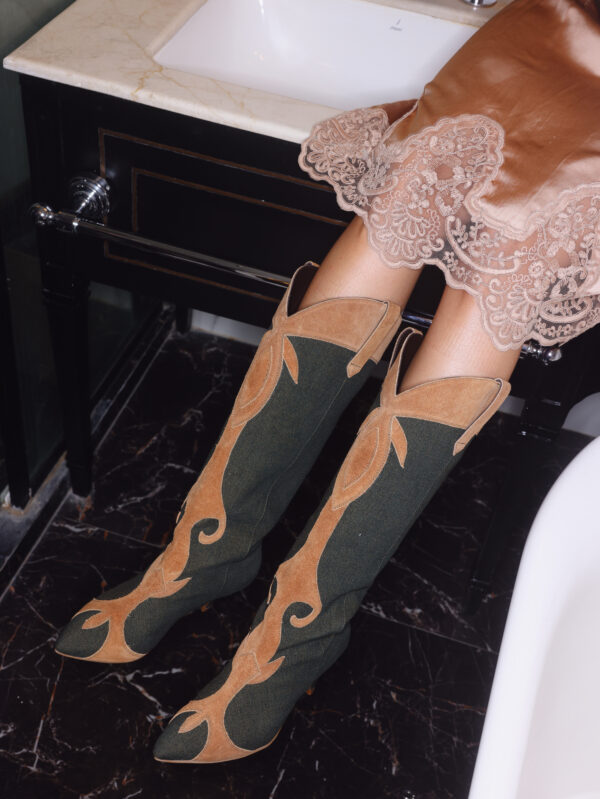 RODEO Denim Boots Olive