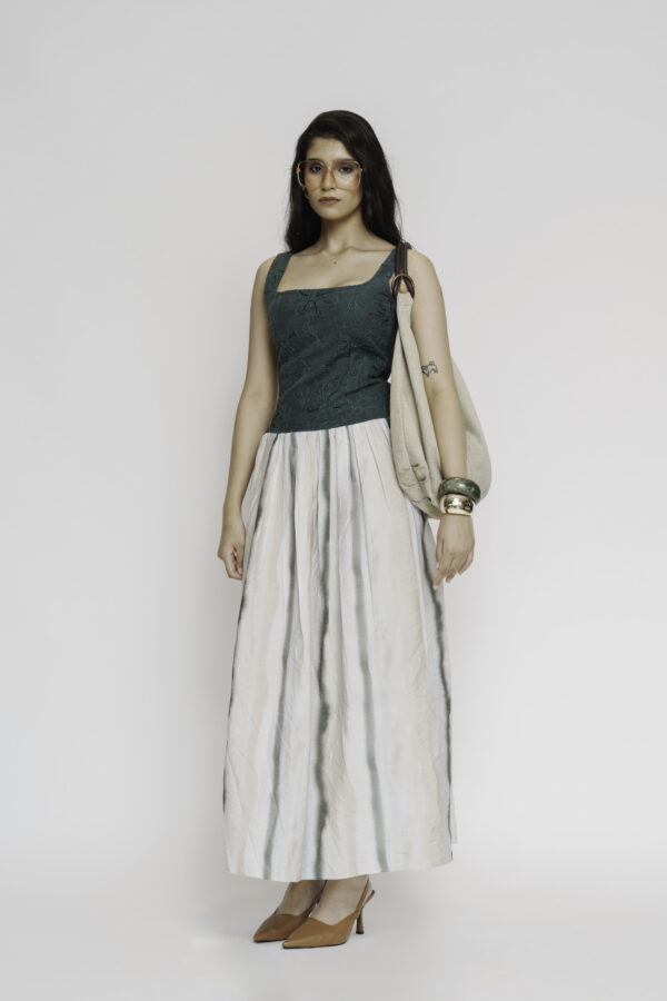 Corduroy Embroidered Maxi Dress