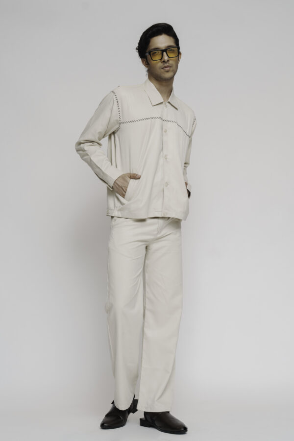 Suede Eggshell Shacket