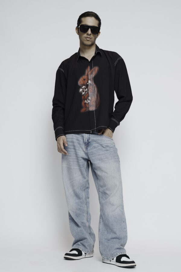 Bunny Printed Top Stich Shirt