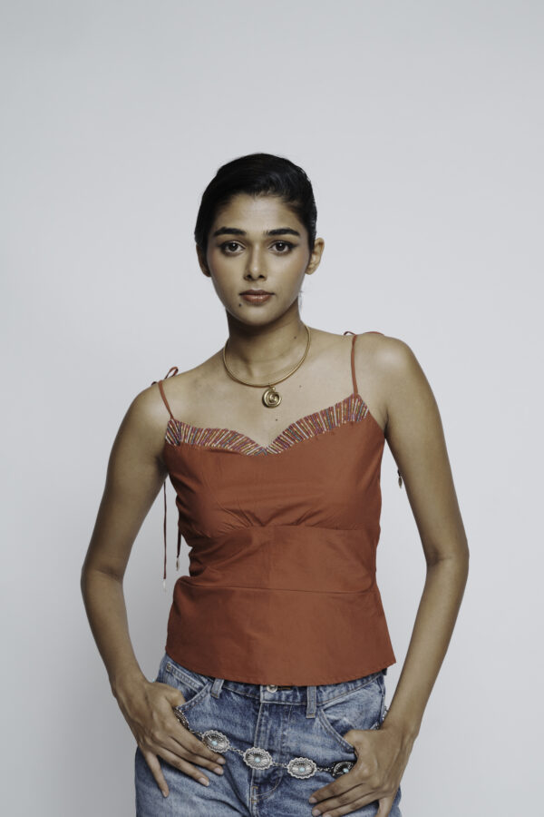 Sunset Beaded Rust Top