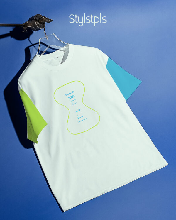 It’s time - Color block, puff print detail, oversized casual T-shirt