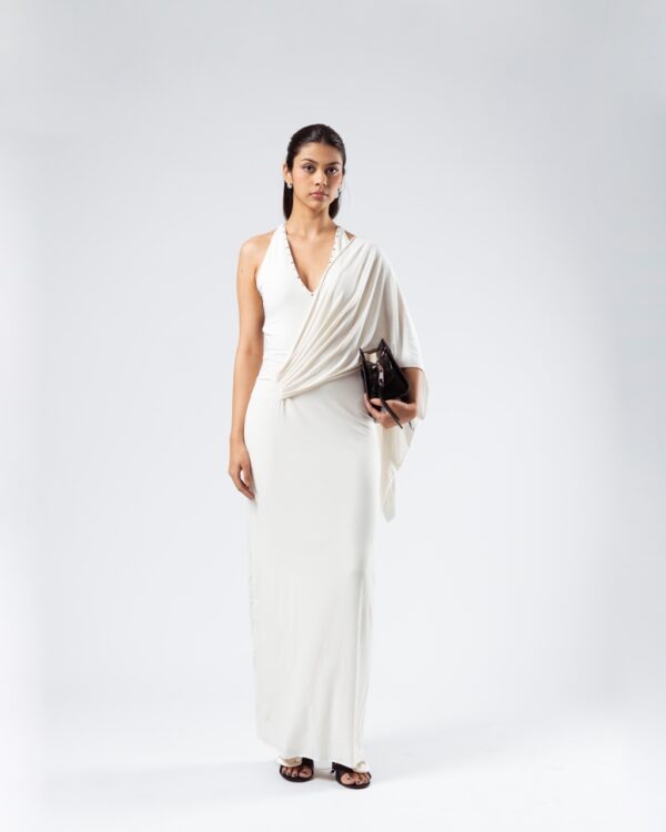Ivory Drape Gown